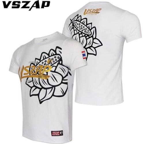 VSZAPBoxing short sleeve Fighting Fitness Polo MMA Shirts Jerseys Muay Thai T Shirt Jiu Jitsu Tight Sweatshirt boxeo jiu jitsu