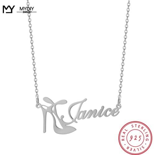 925 Sterling Silver 18-year-old Adult Gift High Heels Custom Name Pendant Jewelry Gift Personalised Naamketting collier inicial