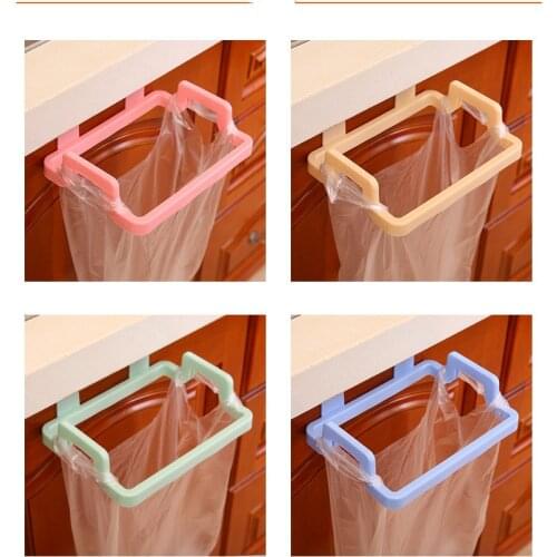 1PC Hanging Trash Rubbish Bag Holder Papelera Garbage Rack Cupboard Cabinet Storage Rag Hanger Trash Can Bin OK 0577
