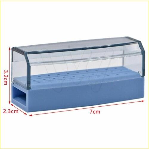 1 Pc Blue Dental Plastic Sterilizer Bur Box Disinfection Drill Holder 30 Holes
