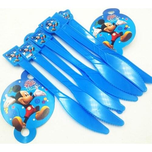 10pcs/set Mickey Mouse Theme Girls Boys Party Tableware Plastic Knives Birthday Festival Party Supplies girls birthday party