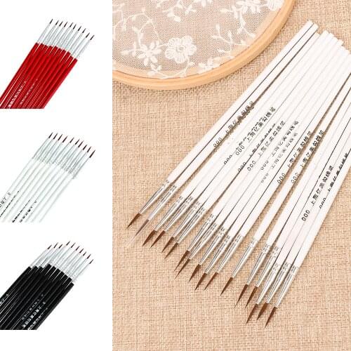 10pcs Fine Hand Painted Thin Hook Line Pen Drawing Art Pen Paint Brush Nylon Brush Acrylic Painting Pen Brushes Art Supplies