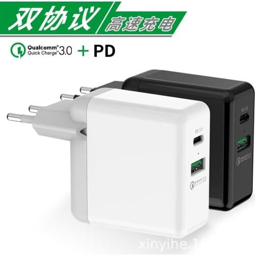 18W quick charge 3.0 USB Charger 27.6W USB PD fast charger for iphone Travel Charger ABS+PC Shell US EU Plug Charge Adapter