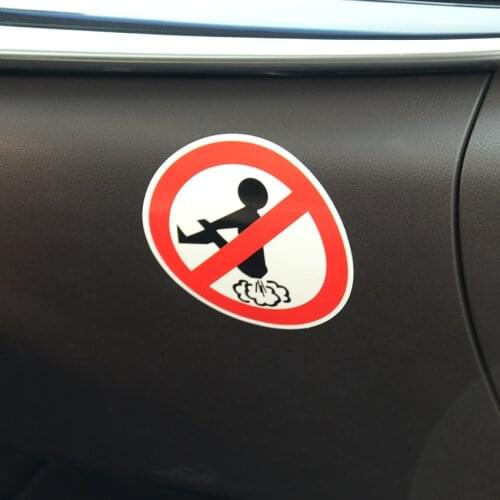 2PCS Interesting Civilization Sticker Do Not Fart Sticker No Farting Waterproof Rear Glass Car Sticker