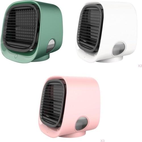 3Pcs Portable Air Cooler Fan Desktop Cooling Air Conditioner Humidifier