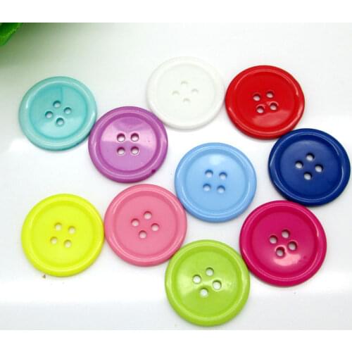 50Pcs Mixed 25mm Acrylic Round Sewing Buttons For Kids Clothes Scrapbooking Decorative Botones Handicraft DIY Accessories