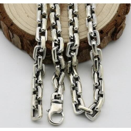 Punk Accessories S925 Sterling Silver Necklaces Retro Thai Silver Men And Women Rough Section Of The Sweater Chain Bag Chain
