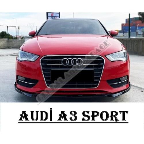 For Audi A3 Sport Front Bumper Attachment Lip 2010-2020 Piano Glossy Black Splitter Diffuser Universal Spoiler Bumper