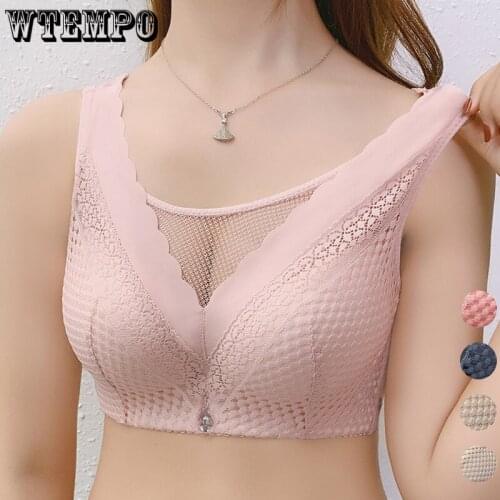 Women Lace Bras Push Up Sexy Bra Seamless Underwear Wide Straps Wireless Soft Bralette Plus Size Female Brassiere Large Cup 100C