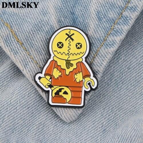 DMLSKY Horror Brooch Cartoon Enamel Pins For Women Men Backpack Pins Personality Kids Pin Charm Jewelry M3905