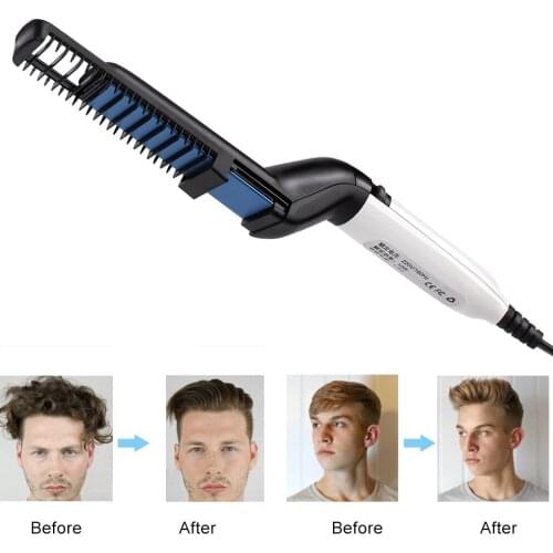 Electric Men Quick Beard Straightener Styler Comb Beard Shaping Tool Magic Hair Straightener Brush Hair Styler Curler Straighter