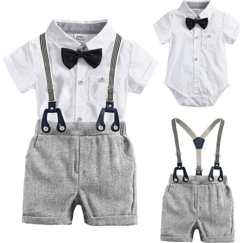 Baby Boys Summer Gentleman Clothes Suit Fashion Birthday Party Boy Baby Clothing Suit Kids Boys Infant Boy Clothes Set