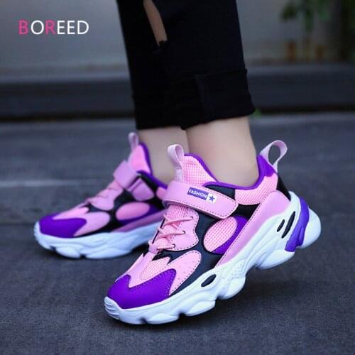 2021 Fashion Sneakers Girls Shoes Breathable Mesh Kids Sports Shoes For Gilr High Quality Casual Children Shoes Chaussure Enfant
