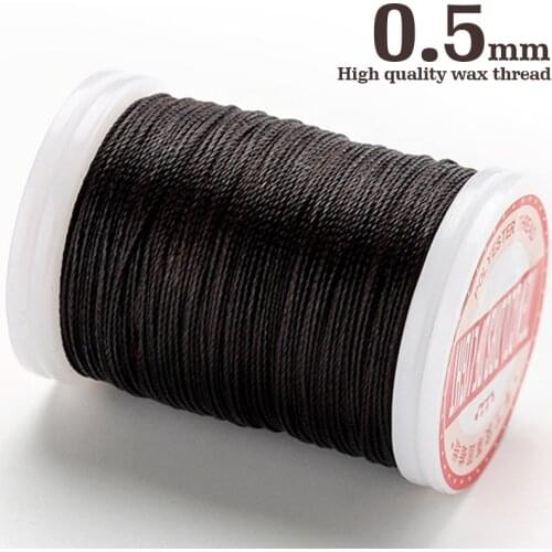 120 Meter Length 0.5mm Diameter Round Wax Thread Polyester Cord String for Saddle Wallet Sewing Hand Stitch Leather Thread Wire
