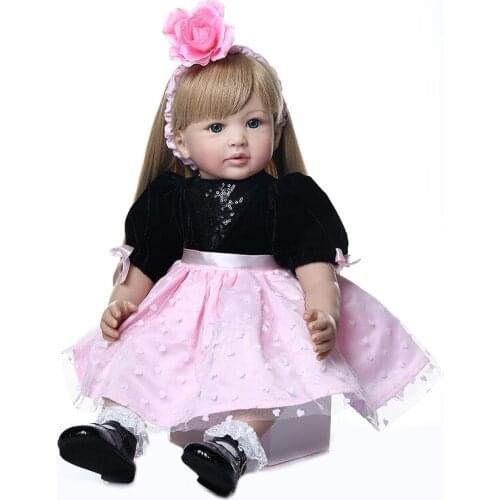 Bebes doll with New long hair simulation doll Princess exquisite doll beautiful safflower hairpin childrens festival gift