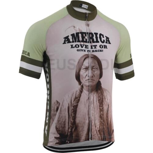 Summer Mens Funny AMERICA Love It Or Give It Back Retro Cycling Jersey Bicycle Shirt Clothing Polyester Breathable MTB Jersey