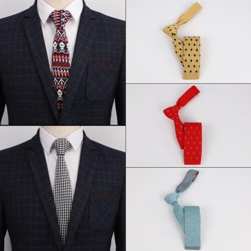 Linbaiway 5.5cm Casual Knitted Neckties for Mens Suit Knitting Neck Ties for Wedding Dress Gravatas Slim Necktie Custom LOGO
