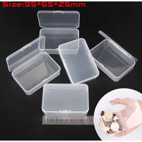 Multipurpose Display Case Storage Box For Jewelry Beads Earrings Electronic Components Clear Lidded Small Plastic Box 95*65*25mm
