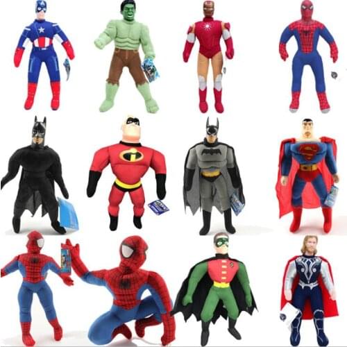 Disney 42cm Marvel batman plush dolls Set Hulk Captain America Spiderman Thanos Iron Man Hulkbuster forkids Christmas gift toy