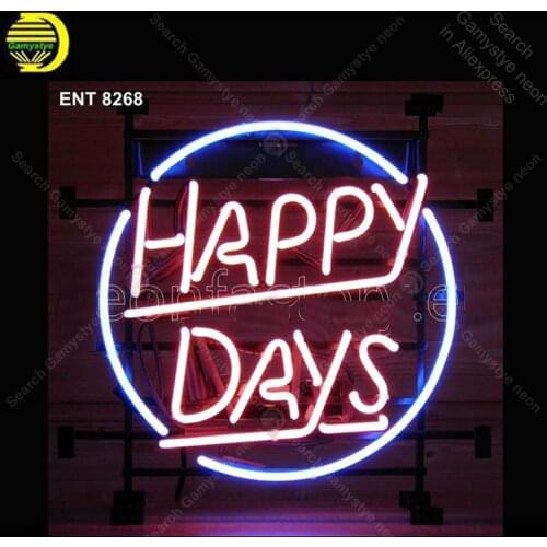 Neon Sign for Happy Days Neon Bulb Sign Custom Light up wall sign for Room Custom nein sign Express Lamp Beer room Accesaries