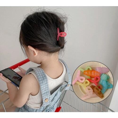 New Korean Color Matte Matte Childrens Hair Claws Candy Color Girls Back Head Shark Catch Clip Hair Clips