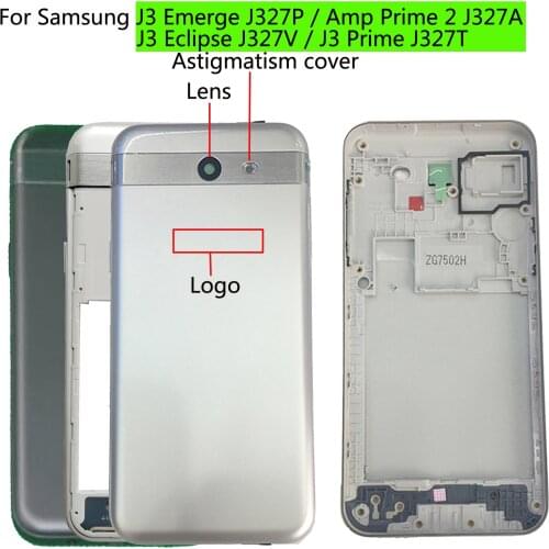 Shyueda Orig New For Samsung J3 Emerge J327P Amp Prime 2 J327A J3 Eclipse J327V J327T Back Door Housing Battery Cover + Frame