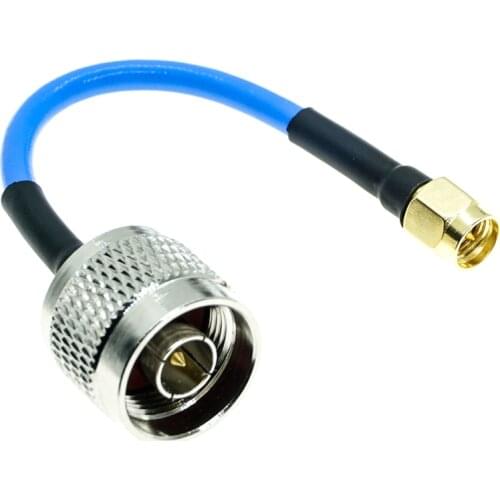 N type male to SMA male plug connector RG40 RG-405 0.086" Semi Flexible Coaxial Cable 50ohm Blue