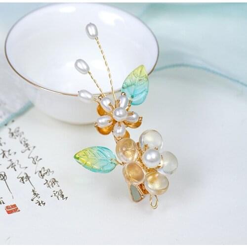 New Retro Chinese Bling Crystal Pearls Hairpins Side Clips for Bridesmaids Headbands for Women Bride Noiva Wedding Hair Jewelry