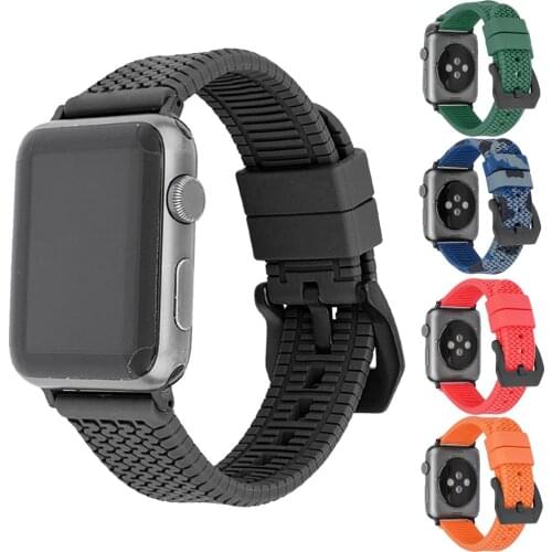 Camouflage Silicone Strap for Apple Watch 44mm 40mm 42mm 38mm Band Sport Rubber Wrist Bracelet for iWatch Series 6 SE 5 4 3 2 1