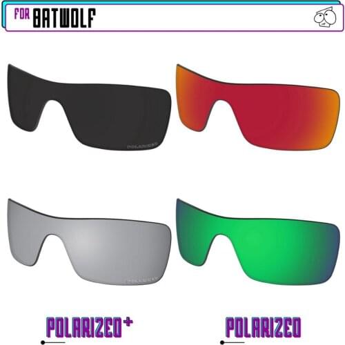 EZReplace Polarized Replacement Lenses for - Oakley Batwolf Sunglasses - Black Silver P Plus-Red Green P