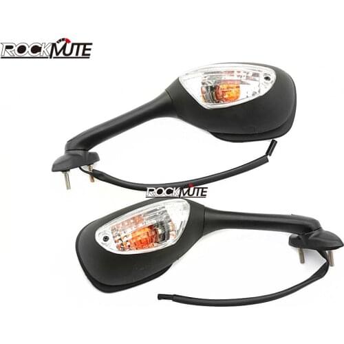 Motorcycle Rear View Side Rearview Mirrors with Turn Signal Light For Suzuki GSXR 600/750 2006-2008 GSX-R 1000 2005-2008 Clear