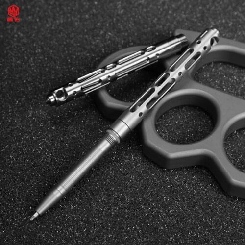 1PCS Titanium Alloy Hollow Tactical Pen Outdoor Self-Defense Self-Rescue EDC Tungsten Steel Head Glass Broken Camping Tool