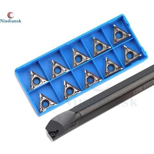 10pcs TCMT16T3 Carbide Inserts CNC Lathe Tool 1pc S16Q-STUCR16 S20R-STUCR16 Internal Tool Holder S25S-STUCR16 STUCL Turning Set