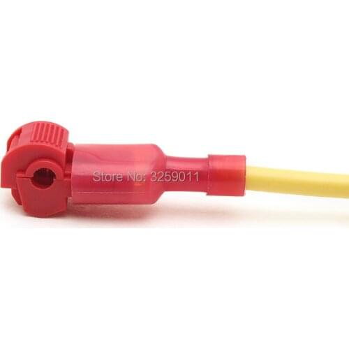 1PCS Self-Stripping Electrical T-Tap Wire Spade Connectors Quick Splice Wire Terminals Red MDFN1.25-250 22-16 AWG T1