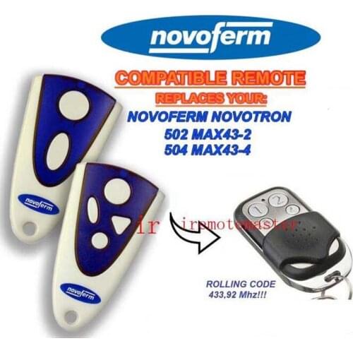 2pieces NOVOFERM NOVOTRON 504 MAX43-4 transmitter 433,92mhz Rolling code beautiful
