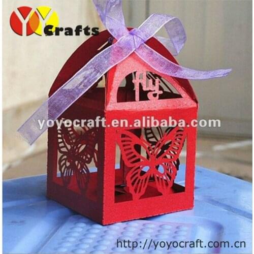 2018 innovative standard size laser cut butterfly cupcake box