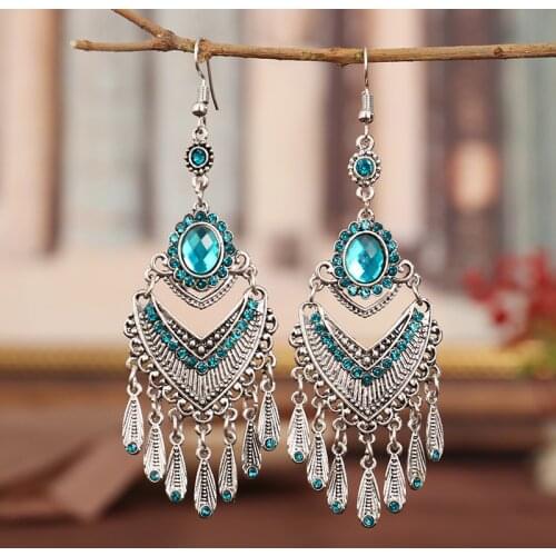 2020 new multi-layer inlaid textured Tassel Earrings imitation Miao quality brand retro women jewelry accessories