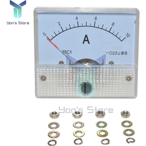 85C1 DC Analog Ammeter Digital Display Analog Panel Voltmeter Ammeter Amp Volt Meter Gauge 0-30V 0-50V 0-5A 0-10A Plastic Newest