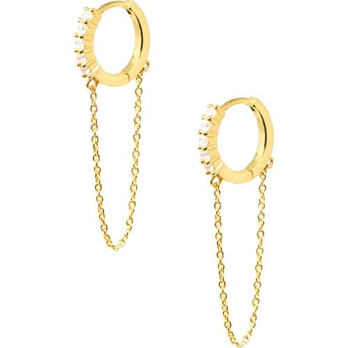 Aide Gold Silver Long Chain Earring For Women 925 Sterling Silver Hoop Earrings Fashion Silver Jewelry Korean New 2020 Oorbellen