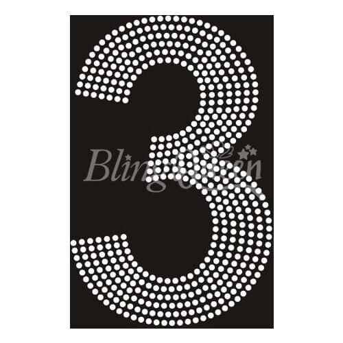 BlingQueen 25PCS/LOT Korean A Grade Rhinestone Motifs Number Design