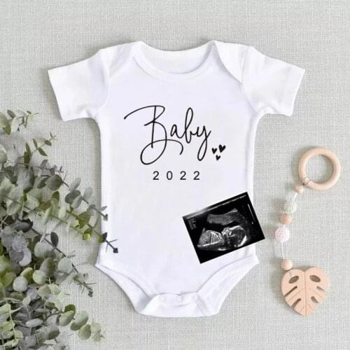 Baby Coming Soon 2022 Simple Print Baby Bodysuit Pregnancy Announcement Cotton Body Boys Girls Bodysuit Toddler Baby Ropa Outfit