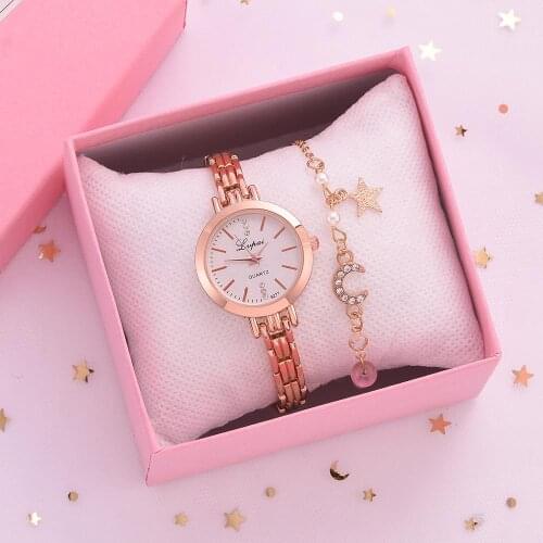 Brand Luxury Set Women Bracelet Watches Fashion Women Dress Ladies Wrist Watch Luxury Rose Gold Quartz Watch Set Dropshiping