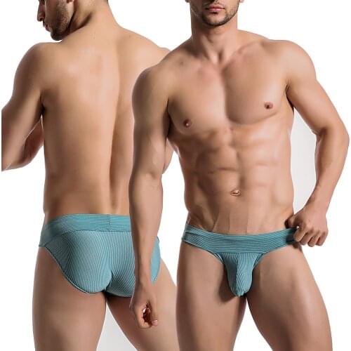 Penis Pouch Briefs Men Sexy Underwear Breathable Low Rise Thong Mans T-Back Bulge Pouch PantiesMale Sexy Bikini Underpants