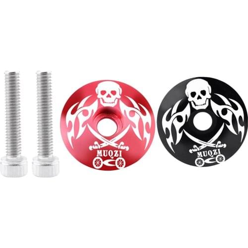 2 Pieces Bicycle Headset Cover Bike MTB BMX Aluminum Stem Top Cap Road Bike Headset 1/8