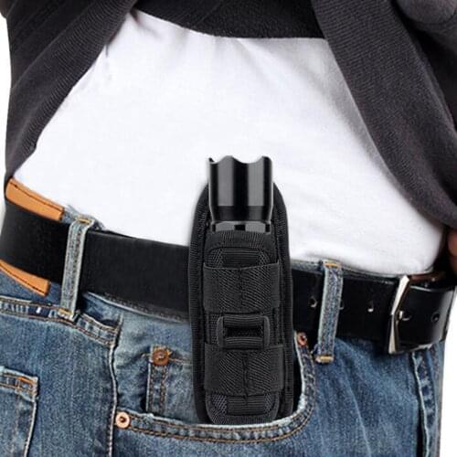Black Police Security Flashlight Pouch Holster Holder with Belt Clip for Flash Light Outdoor Hunting Travel Climbing