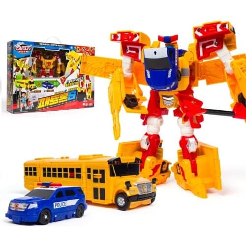 Deformed Car Transformation Robot Super Guard Combination Korean Cartoon Plastic Hello Toys Carbot Gift for Boy