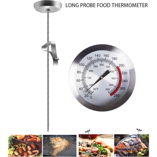 Long Probe Stainless Steel Fried Thermometer Large Dial Baking Pizza Turkey BBQ Cooking Meat Food Temperature Measurement