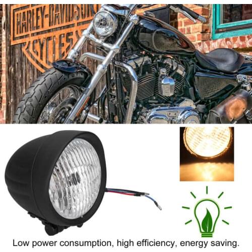 12V 5in Motorcycle Headlight Bright High/Low Beam Front Lamp Transparent Lens for Retro Motorcycle Auto Halogen lamps