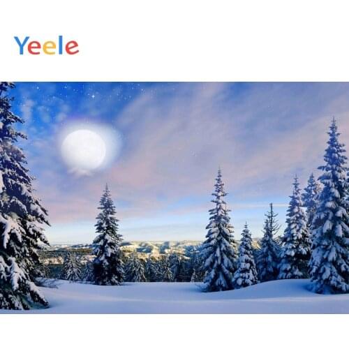 Yeele Winter Natural Landscape Pine Moon Room Decor Photography Backdrops Personalized Photographic Backgrounds For Photo Studio