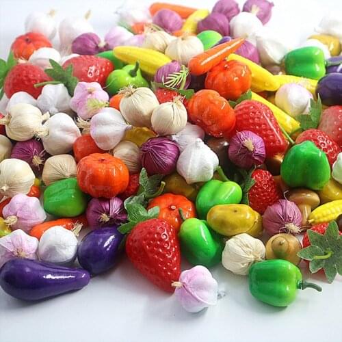 10pcs Artificial Mini Simulation Small Foam Plastic Fake Fruit Vegetables Home Party Kitchen Wedding Christmas Decoration